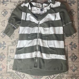 The north face full zip striped top
